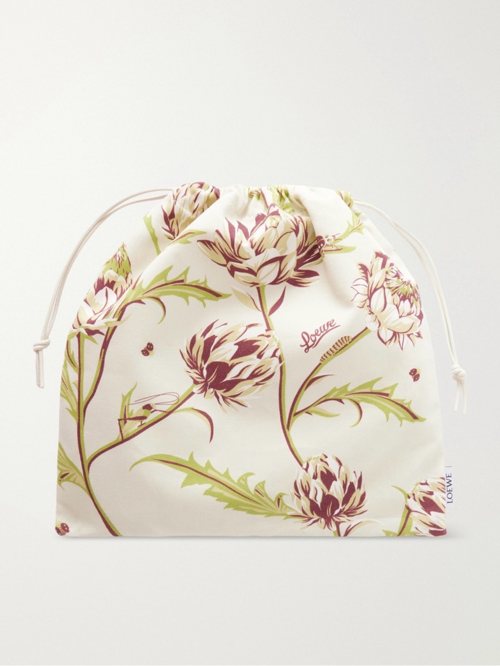 Loewe Floral Print Twill Drawstring Pouch NWT